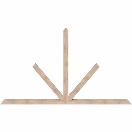 Ekena Millwork Saratoga Smooth Timber Gable Bracket, Douglas Fir, 96"W x 56"H x 3 1/2"D x 3 1/2"F, 14/12 Pitch GBW096X56X0404SAR00SDF